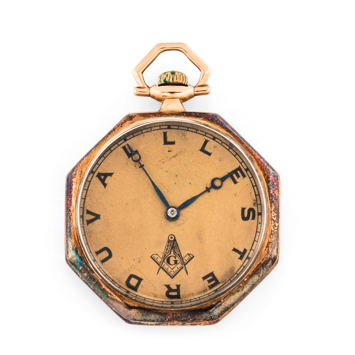 Breguet Gruen 14kt Gold Veri-Thin, "Masonic," Presentation Open-face Watch c. 1919