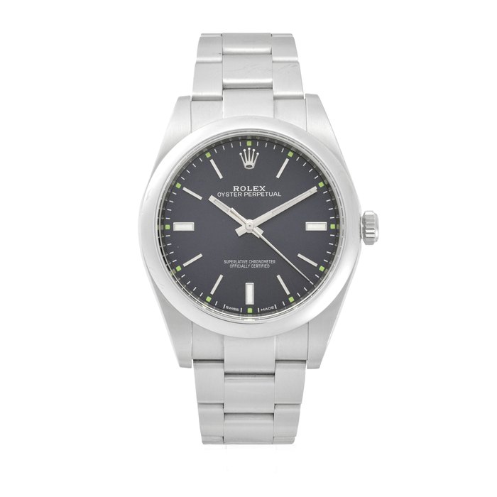 ROLEX. A STAINLESS STEEL AUTOMATIC BRACELET WATCH Oyster Perpetual, Ref: 114300, Purchased 3rd March, 2016