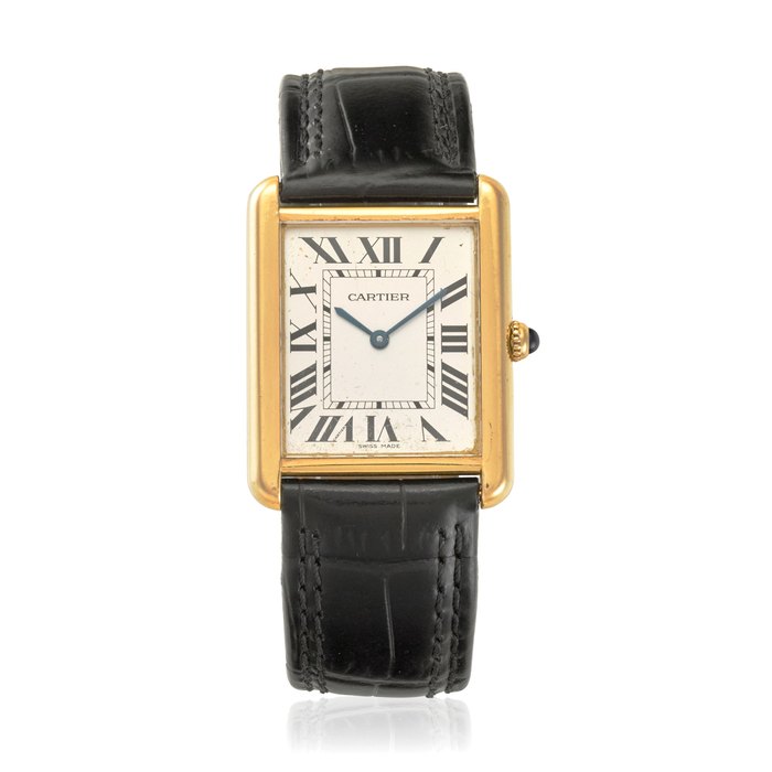 CARTIER. A GOLD PLATED WRISTWATCH Louis Tank, Ref: 2742, c.2000s