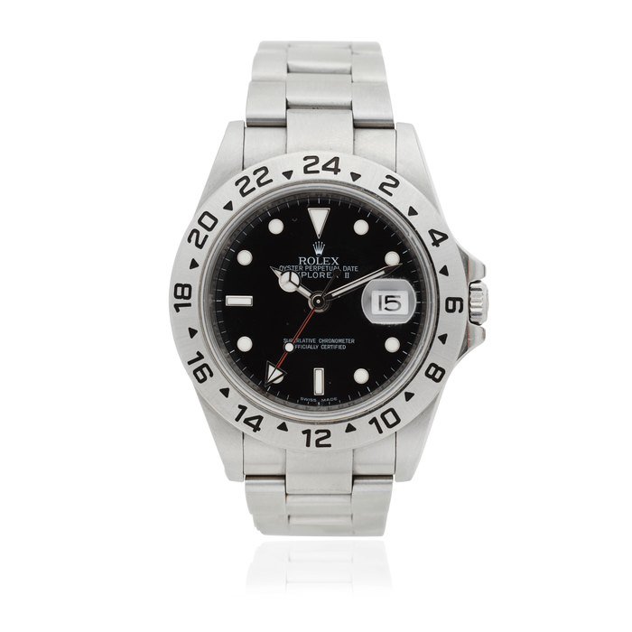 Rolex Rolex. A stainless steel automatic calendar bracelet watch with dual time zone Explorer II, Ref: 16570, Circa 2007 · 16570
