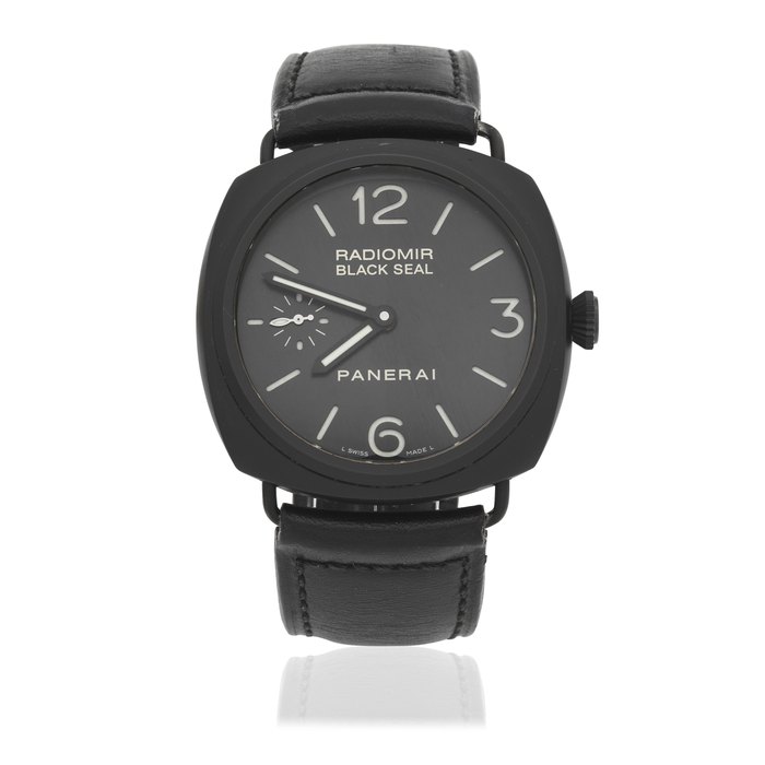 Panerai. A black ceramic and DLC coated stainless steel manual wind cushion form wristwatch Radiomir Black Seal, Ref: OP6723, BB1357268, Circa 2010