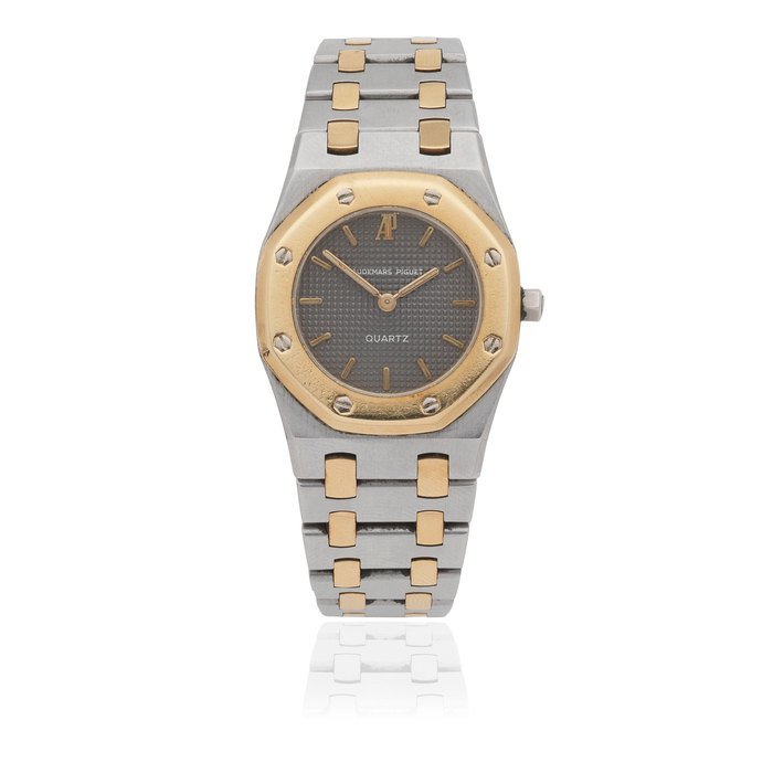 Audemars Piguet Audemars Piguet. A lady's stainless steel and gold quartz bracelet watch Royal Oak, Circa 1990