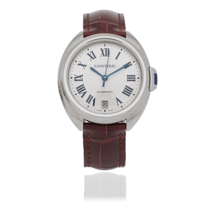 Cartier Cartier. A stainless steel automatic calendar wristwatch Clé de Cartier, Ref: 3856, Circa 2010