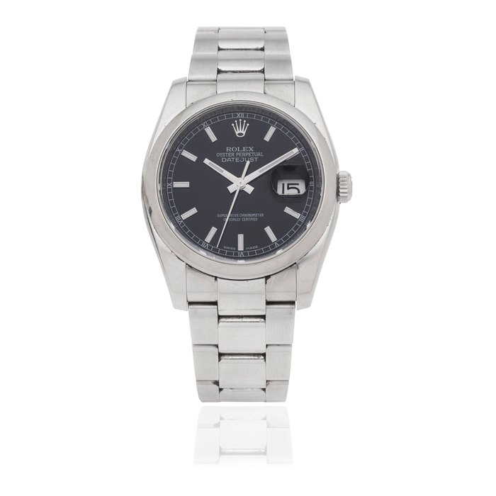 Rolex. A stainless steel automatic calendar bracelet watch Datejust, Ref: 116200, Purchased 26th July 2007