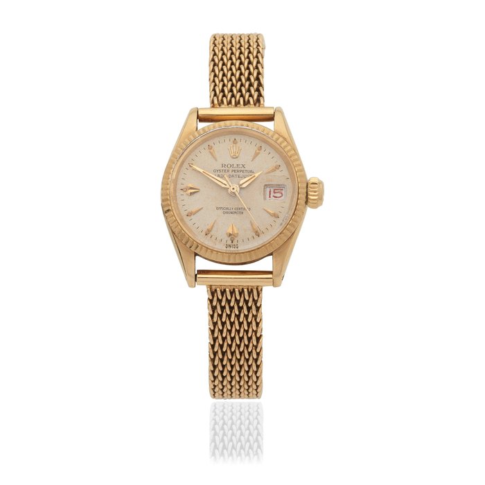 Rolex. A lady's 18K gold automatic calendar bracelet watch Lady Datejust, Ref: 6517, Circa 1959