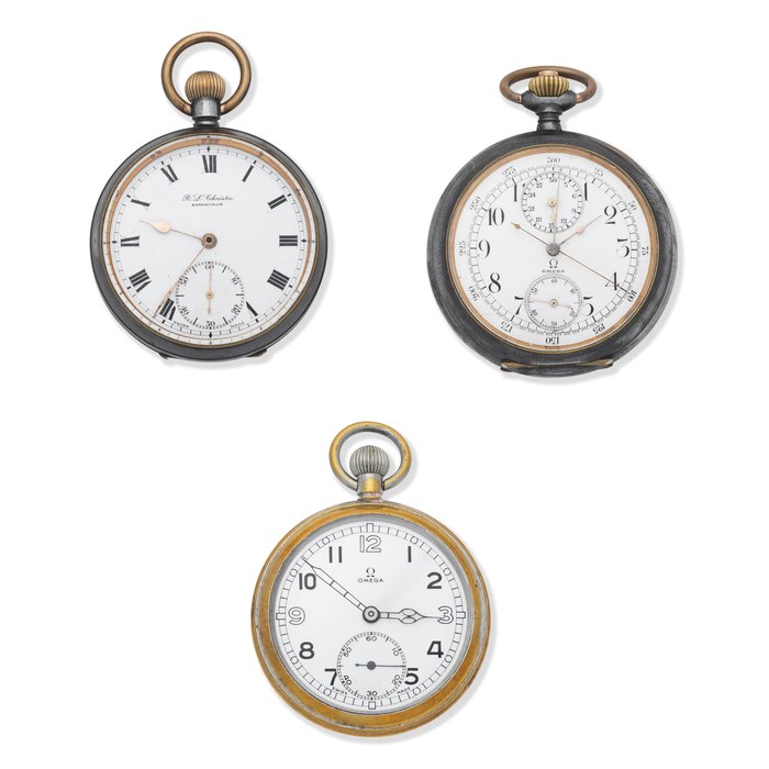 Omega A lot of 3 pocket watches Various dates