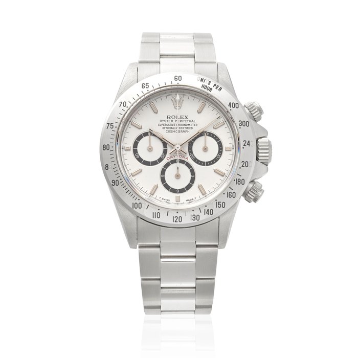 Zenith ROLEX. AN EXTREMELY FINE STAINLESS STEEL AUTOMATIC CHRONOGRAPH WRISTWATCH WITH ZENITH MOVEMENT AND INVERTED 6 Cosmograph Daytona 'Zenith', Ref: 16520, c.1993