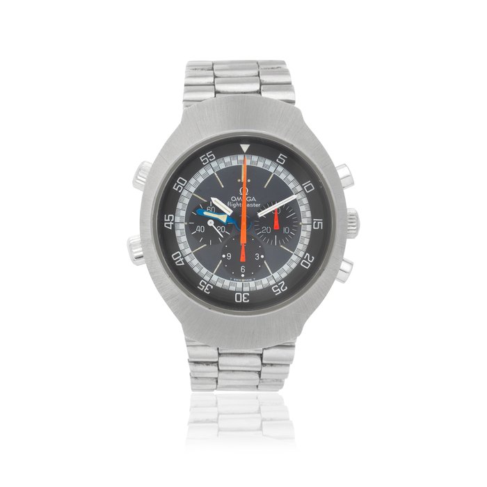 Omega. A stainless steel manual wind chronograph bracelet watch Flightmaster, Ref: 145.036, Circa 1975