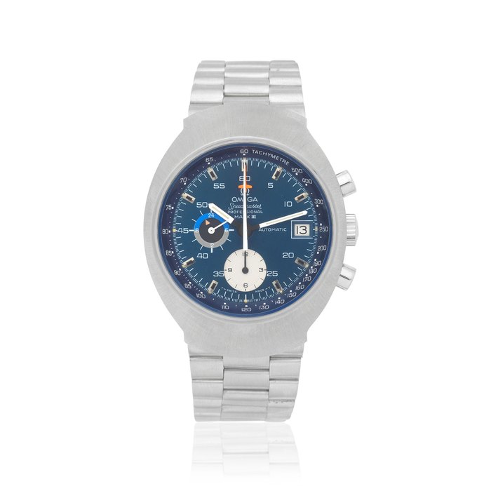 Omega. A stainless steel automatic calendar chronograph bracelet watch Speedmaster Mark III, Ref: 176.002, Circa 1970
