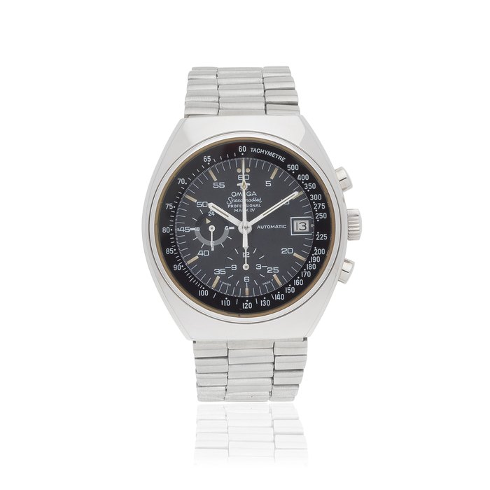 Omega. A stainless steel automatic calendar chronograph bracelet watch Speedmaster Mark IV, Ref: 176.009, Circa 1974