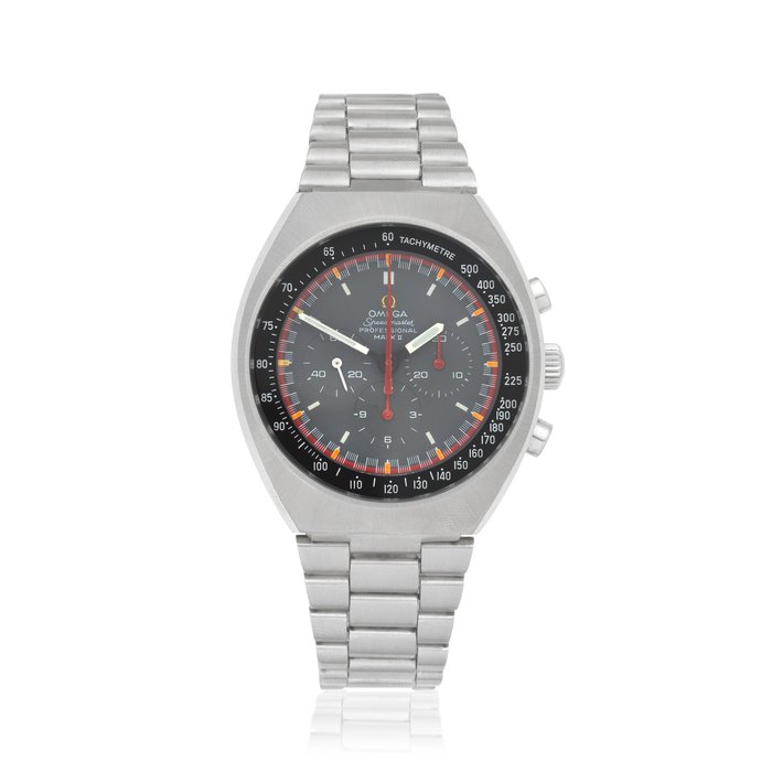 Omega. A stainless steel manual wind chronograph bracelet watch with racing dial Speedmaster Mark II, Ref: 145.014, Circa 1970