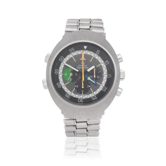 Omega. A stainless steel manual wind chronograph bracelet watch Flightmaster, Ref: 145.013, Circa 1975