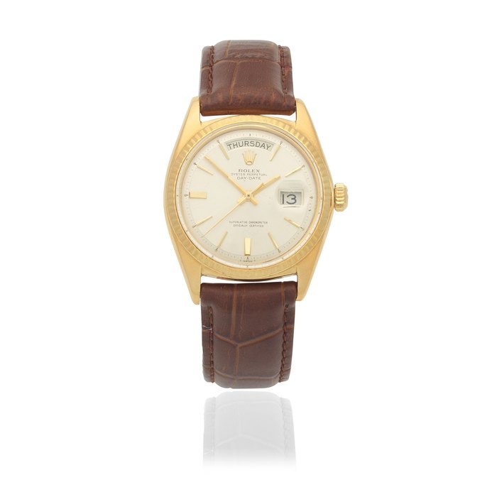 Rolex. An 18K gold automatic calendar wristwatch Day-Date, Ref: 1803, Circa 1968
