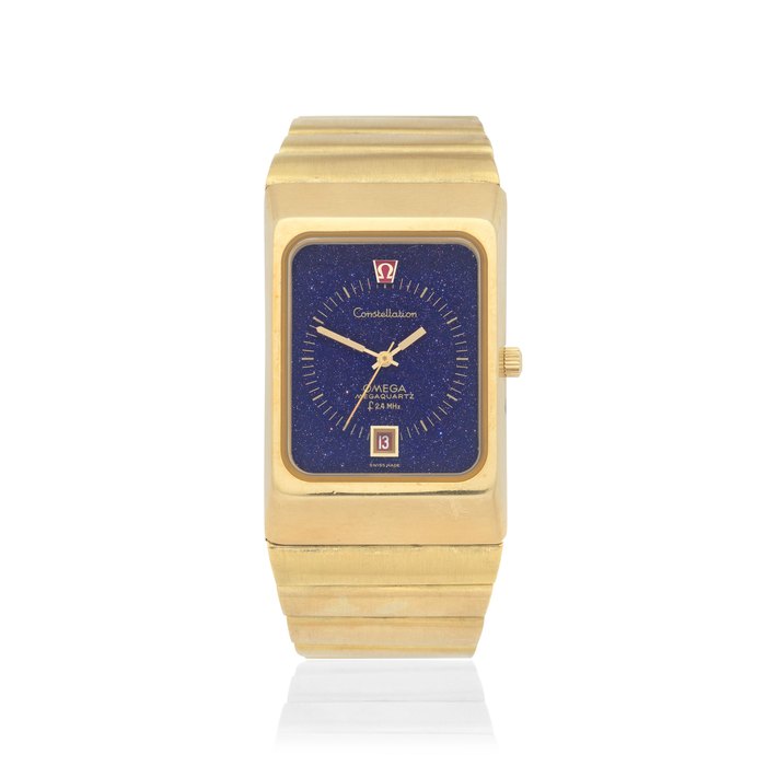 Omega. A heavy 18K gold quartz calendar bracelet watch Constellation Megaquartz, Ref: 196.0013 396.0806, Circa 1972