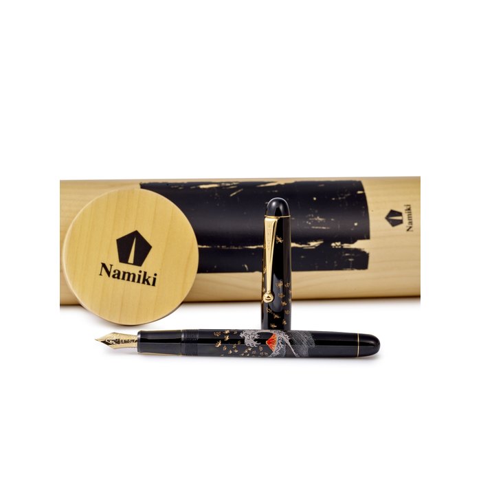 NAMIKI | FUJI AND WAVE, A FINE URUSHI LACQUER AND HIRA TECHINQUES MAKI-E FOUNTAIN PEN BY KOKKOKAI ARTISAN