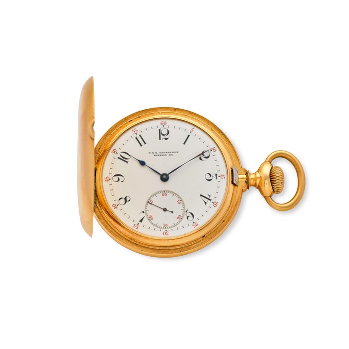  EDOUARD KOEHN, GENEVA. A FINE 18K GOLD HUNTER CASED WATCHRetailed by T & E Dickenson, Buffalo, NY 1890's, Price & Market Data