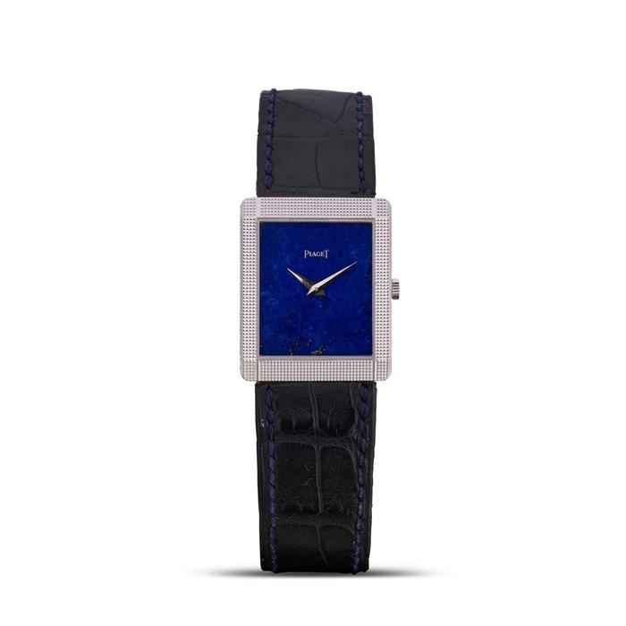 PIAGET | REF.9151, A WHITE GOLD WRISTWATCH WITH LAPIS LAZULI DIAL, CIRCA 1970