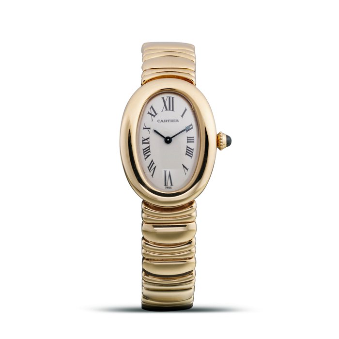 CARTIER | BAIGNOIRE, REF.1950, A LADY'S YELLOW GOLD BRACELET WATCH, CIRCA 1990