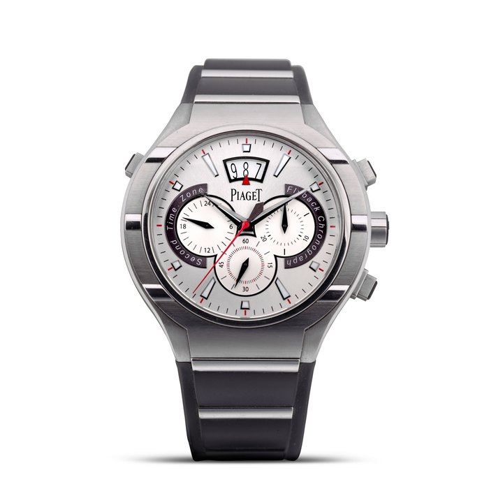 PIAGET | POLO FORTYFIVE, REF.P10534, A TITANIUM AND STAINLESS STEEL DUAL TIME ZONE FLYBACK CHRONOGRAPH WRISTWATCH WITH DATE, CIRCA 2015