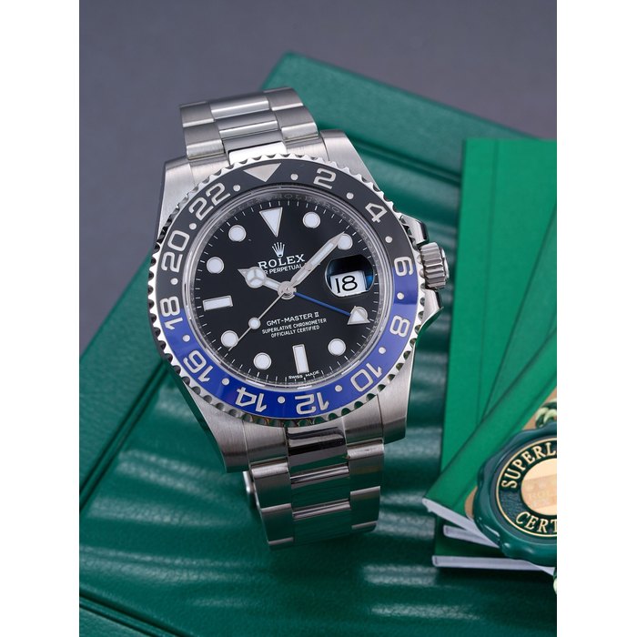ROLEX | GMT-MASTER II "BATMAN", REF. 116710BLNR, A STAINLESS STEEL DUAL TIME ZONE BRACELET WATCH WITH DATE AND CERAMIC BEZEL, CIRCA 2018