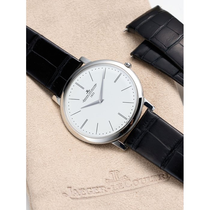 JAEGER-LECOULTRE | JUBILEE COLLECTION – 180TH ANNIVERSARY, A FINE LIMITED EDITION PLATINUM ULTRA THIN WRISTWATCH, CIRCA 2013