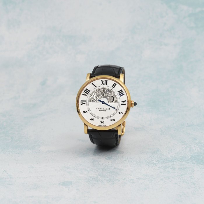 Cartier. An 18K rose gold manual wind wristwatch with retrograde minutes and day/night indication Collection Privée, Rotonde De Cartier Day and Night, Ref: 28721, No.174, Purchased 1st September 2007