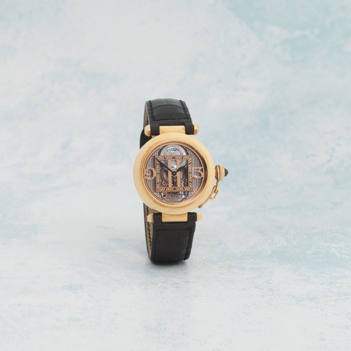 Cartier Cartier. A fine Limited Edition 18K rose gold automatic semi-skeletonised wristwatch with one minute tourbillon Collection Privée, Pasha de Cartier Tourbillon, Ref: 2578, Limited Edition No.13/25, Purchased 5th November 2003