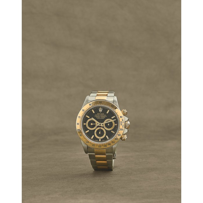 Rolex. Chronographe bracelet en or jaune 18K (750) et acier mouvement automatique Rolex. A stainless steel and gold automatic chronograph bracelet watch Daytona, Ref: 16523, Circa 1988