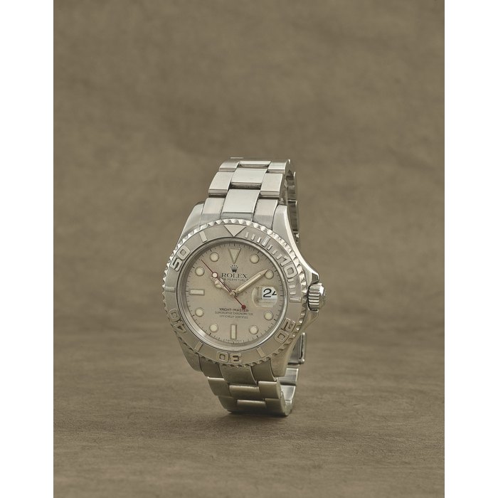 Rolex. Montre bracelet en platine (950) et acier avec date mouvement automatique Rolex. A stainless steel and platinum automatic calendar bracelet watch Yacht-Master, Ref: 16622, Circa 1999