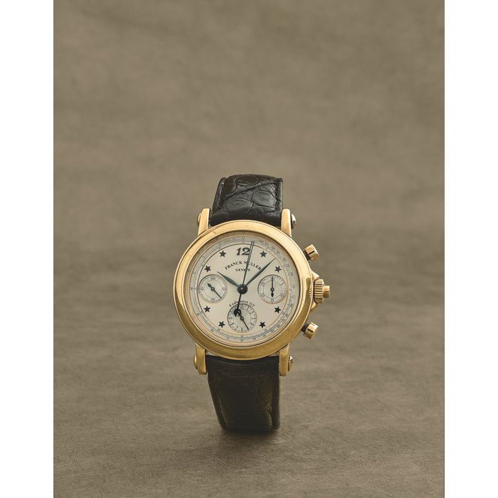 Franck Muller. Chronographe bracelet à rattrapante en or jaune 18K (750) mouvement automatique Franck Muller. An 18K gold automatic split second chronograph wristwatch Endurance GT, Ref: 7000 R EN, Circa 1995