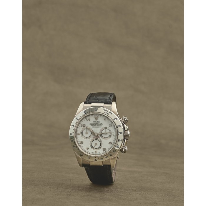 Rolex. Rare chronographe bracelet en or blanc 18K (750) mouvement automatique Rolex. A rare 18K white gold automatic chronograph wristwatch Daytona, Ref: 116519, Circa 2000