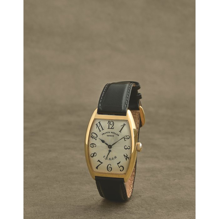 Franck Muller. Montre bracelet en or jaune 18K (750) avec seconde rétrograde mouvement mécanique Franck Muller. An 18K gold manual wind wristwatch with retrograde seconds Casablanca, Ref: 2852, Circa 2000