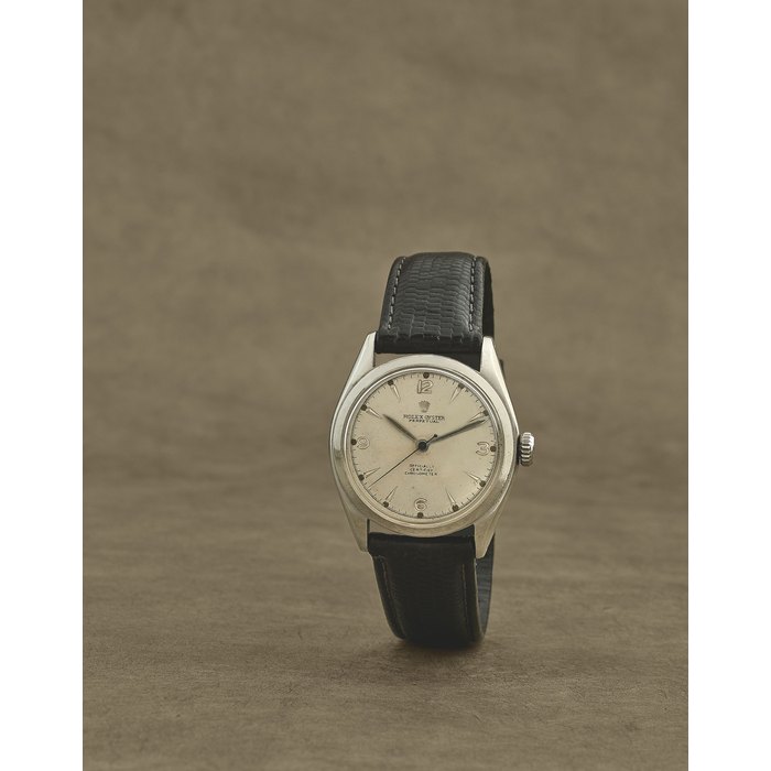 Rolex. Montre bracelet en acier mouvement automatique Rolex. A stainless steel automatic wristwatch Oyster Perpetual, Ref: 6084, Circa 1953