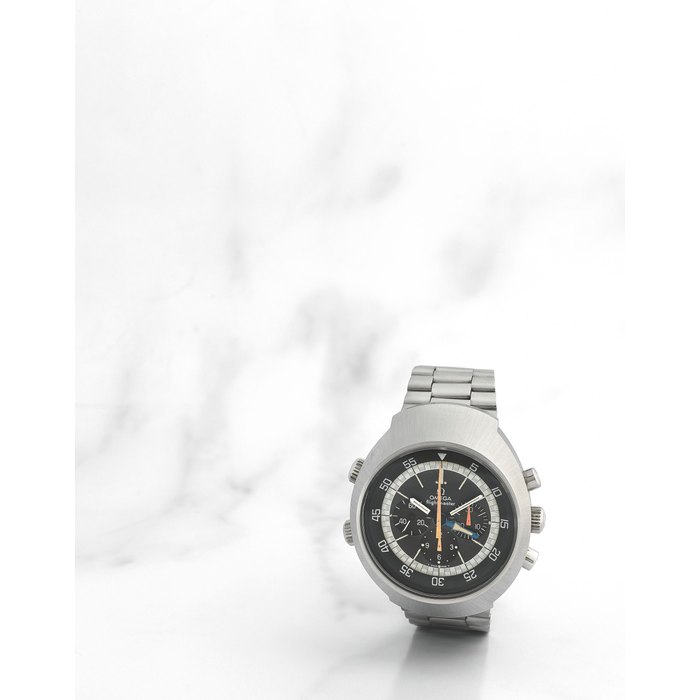 Omega Omega. Chronographe bracelet en acier mouvement mécanique Omega. A stainless steel manual wind chronograph bracelet watch Flightmaster, Ref: 145.026, Circa 1977, Price & Market Data