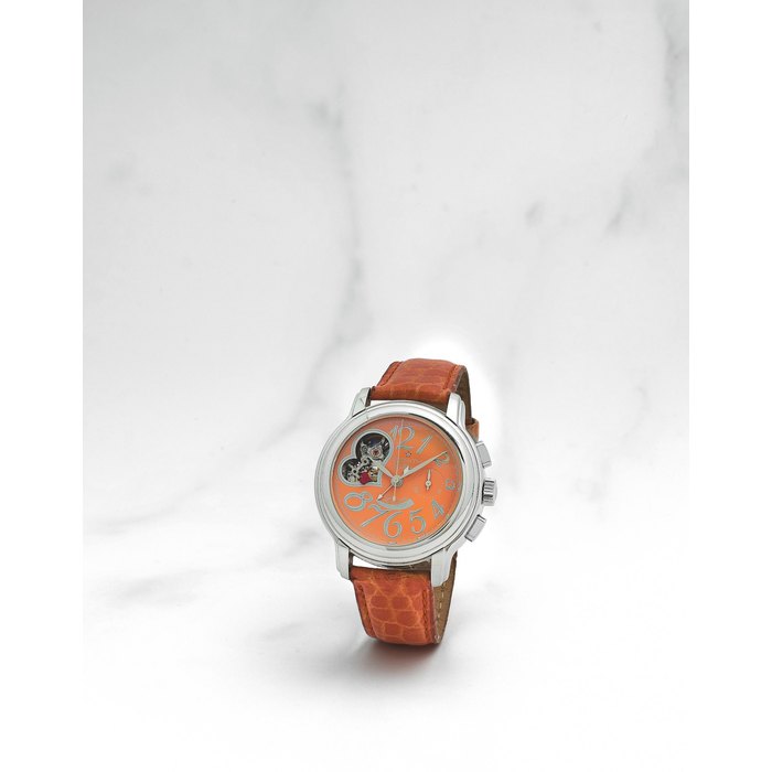 Zenith. Chronographe bracelet de dame en acier avec réserve de marche mouvement automatique Zenith. A lady's stainless steel chronograph wristwatch with power reserve El Primero Chronomaster Open Heart 'Queen of Love', Ref: 0312304021, Circa 2010