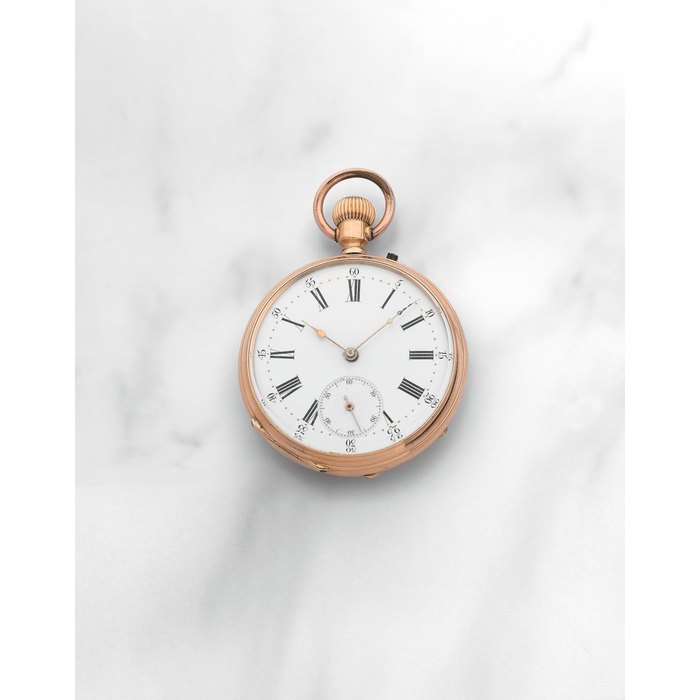 Pateck, Genève. Montre de gousset à cadran ouvert en or jaune 18K (750) remontoir au pendant Pateck, Genève. An 18K gold keyless wind open face pocket watch Circa 1880