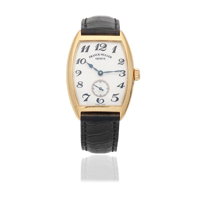 Franck Muller. An 18K gold manual wind tonneau form wristwatch Cintrée Curvex, Ref: 7501 S6 MM, Circa 2005