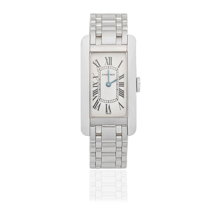 Cartier Cartier. A lady's 18K white gold quartz bracelet watch Tank Américaine, Ref: 1713, Circa 2000
