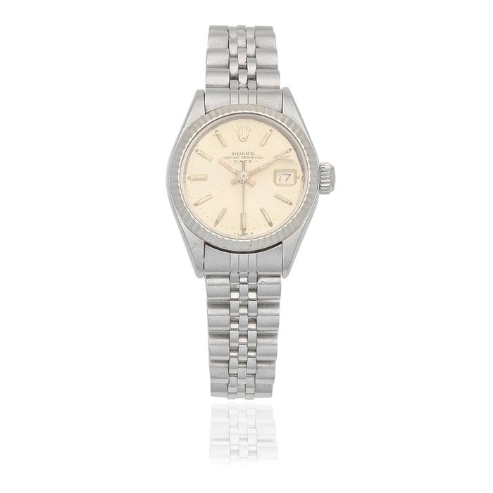 Rolex. A lady's stainless steel automatic calendar bracelet watch Date, Ref: 6917, Circa 1974