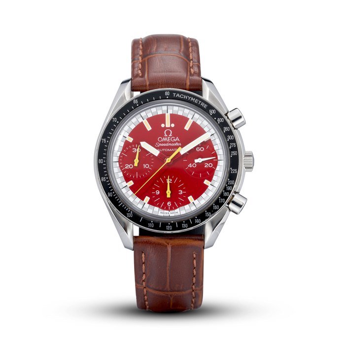 Omega OMEGA | SPEEDMASTER REDUCED - MADE TO CELEBRATE MICHAEL SCHUMACHER'S FIRST YEAR DRIVING FOR FERRARI, A STAINLESS STEEL CHRONOGRAPH WRISTWATCH, CIRCA 1999