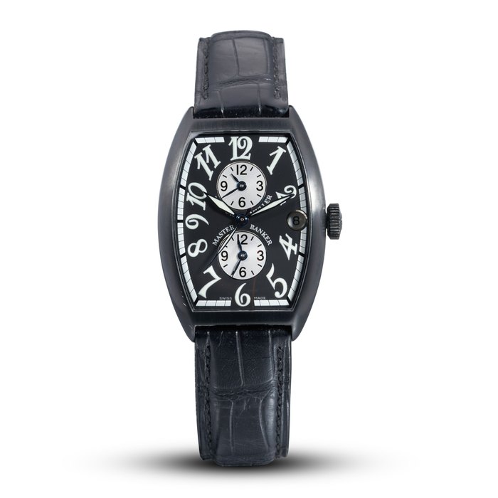 FRANCK MULLER | MASTER BANKER, REF.5850, A PVD STAINLESS STEEL TRIPLE TIME ZONE WRISTWATCH WITH DATE, CIRCA 2010