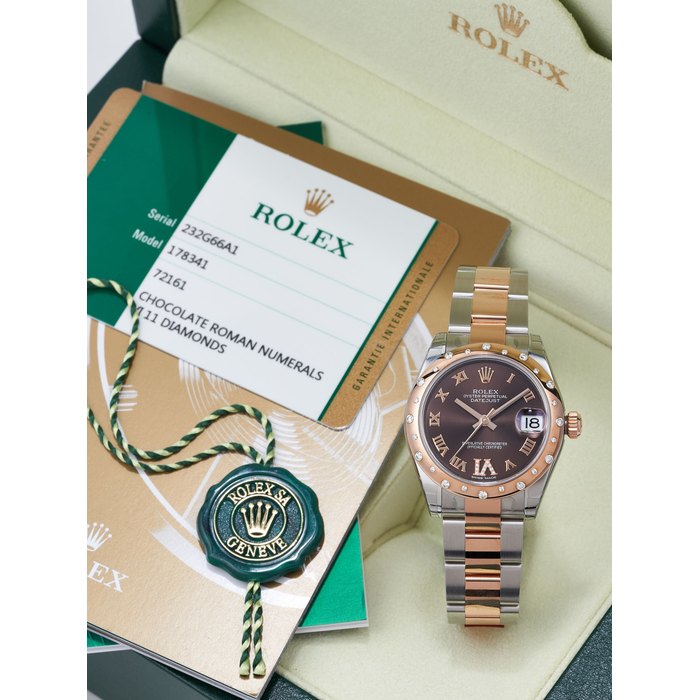 ROLEX | DATEJUST, REF.178341, A LADY'S NEW OLD STOCK STAINLESS STEEL, PINK GOLD AND DIAMOND SET OYSTER PERPETUAL BRACELET WATCH WITH DATE, CIRCA 2015