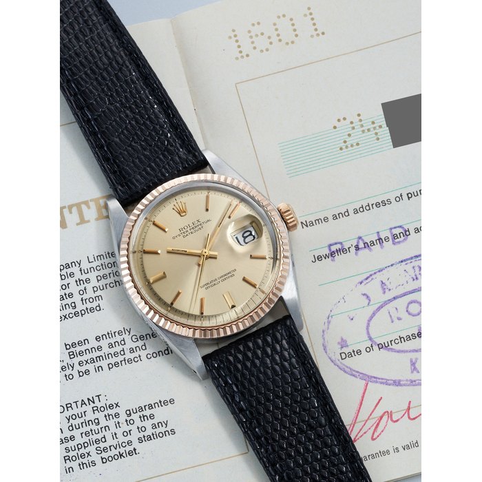 ROLEX | DATEJUST, REF.1601, A STAINLESS STEEL AND PINK GOLD WRISTWATCH WITH DATE, CIRCA 1972