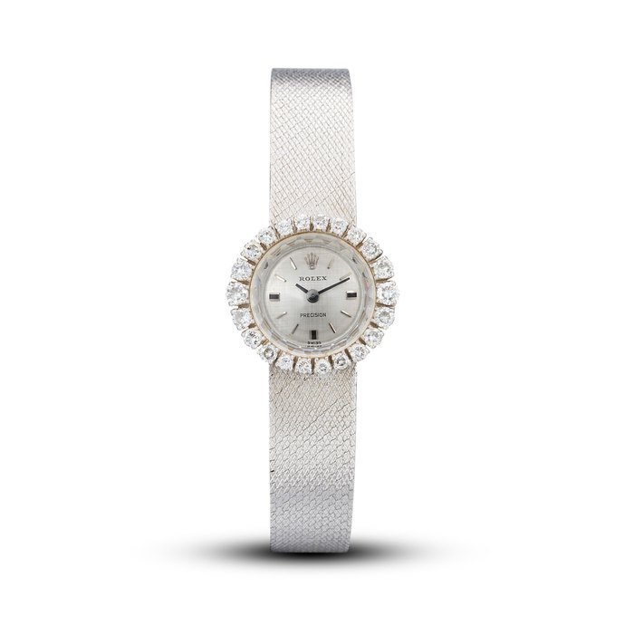 Rolex ROLEX | PRECISION, A LADY'S WHITE GOLD AND DIAMOND-SET BRACELET WATCH, CIRCA 1960, Price & Market Data