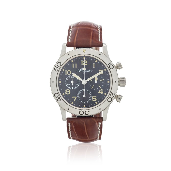 BREGUET. A STAINLESS STEEL AUTOMATIC CHRONOGRAPH WRISTWATCH Aeronavale Type XX, Ref: 3800, c.2000s