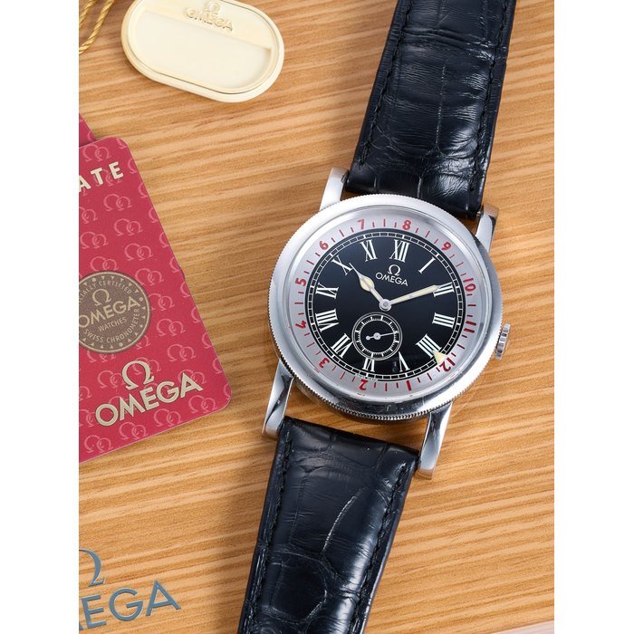 OMEGA | MUSEUM 1938 PILOT'S WATCH, REF.51613411001001, A LIMITED PRODUCTION JAPANESE EDITION STAINLESS STEEL DUAL TIME ZONE WRISTWATCH WITH ROTATING BEZEL, CIRCA 2010