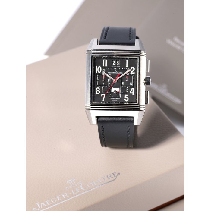 JAEGER-LECOULTRE | REVERSO SQUADRA WORLD CHRONOGRAPH, A LIMITED EDITION TITANIUM WORLDTIME CHRONOGRAPH WRISTWATCH WITH DATE AND DAY/NIGHT DISPLAY, CIRCA 2009