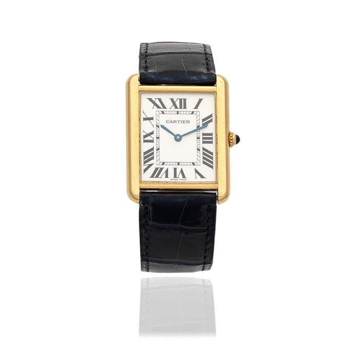 Cartier. An 18K gold and stainless steel quartz rectangular wristwatch Tank Solo, Ref: 2742, Purchased 18th July 2007