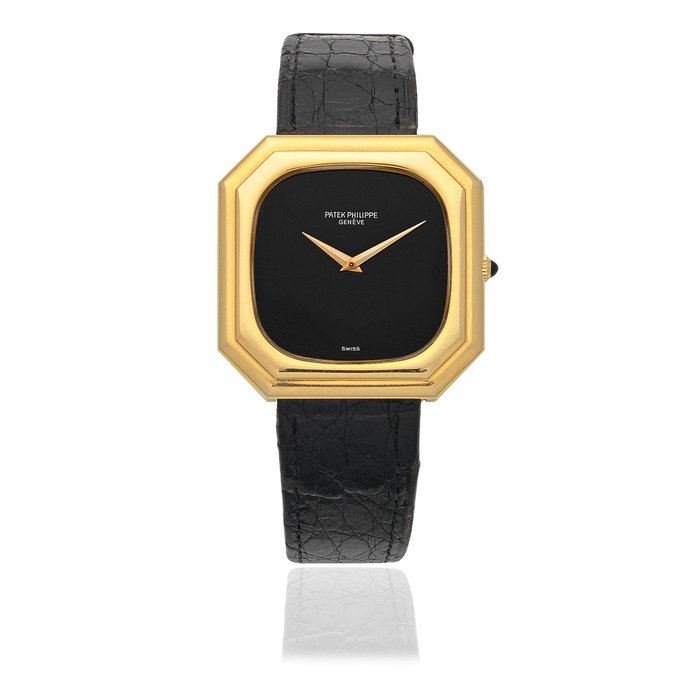 Patek Philippe. An 18K gold manual wind wristwatch with onyx dial Ref: 3631, Circa 1980