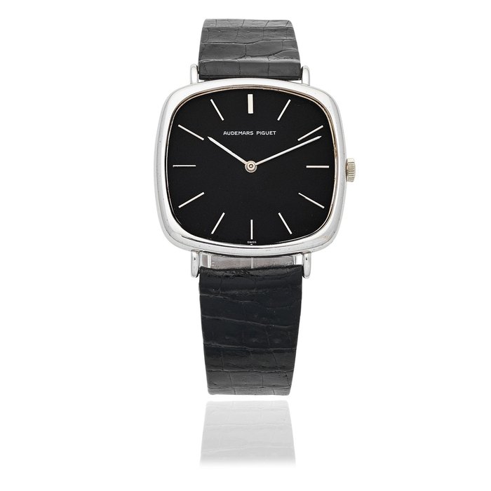 Audemars Piguet. An 18K white gold manual wind cushion form wristwatch Ref: 5408, Circa 1980